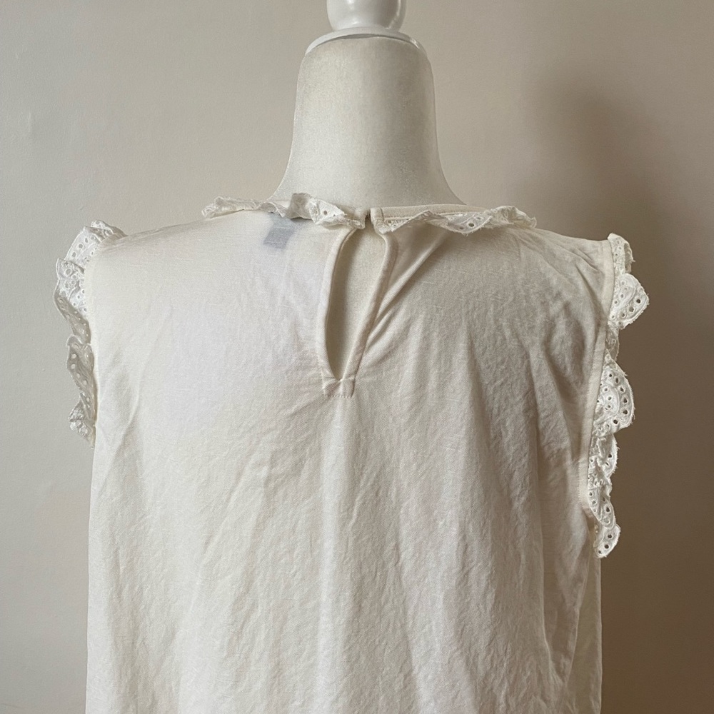 Ann Taylor | Eyelet Ruffle Shell - Picture 5 of 8